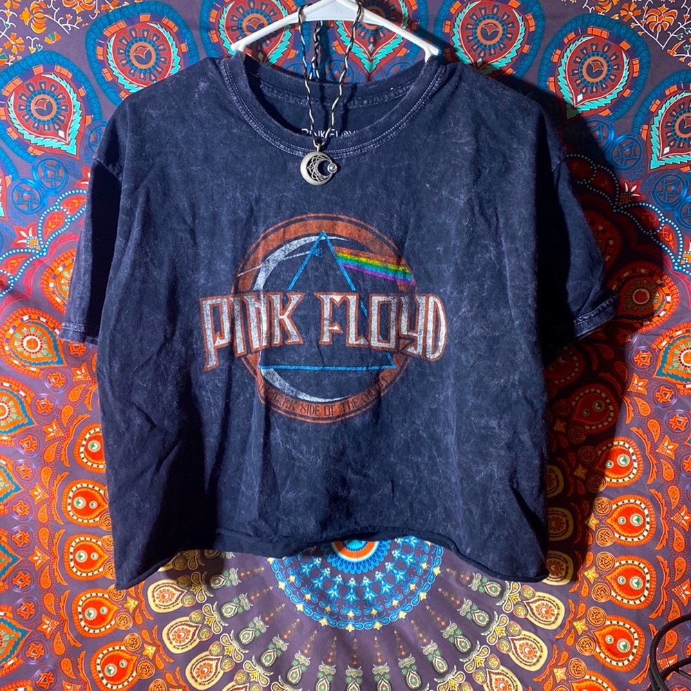 Cropped Pink Floyd Graphic Tee Womens Medium